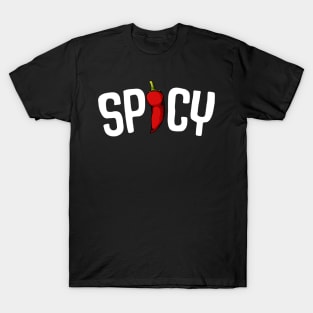 Spicy Chili Lettering Hot Vegetable Pepper T-Shirt